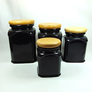 4 Piece  Stoneware Canister Set by Roseware Stoneware (Ca. 1970&#39;s)