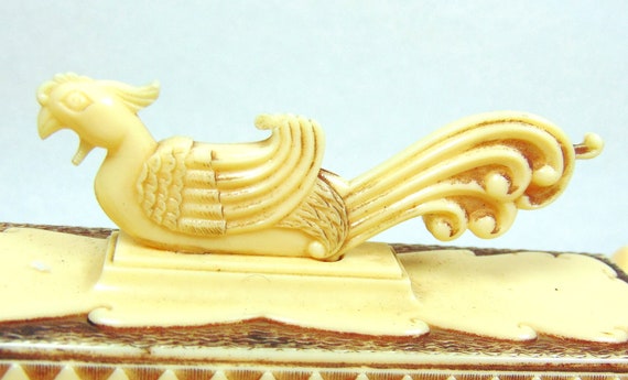 Early Celluloid Asian Dragon and Pheasant Dresser… - image 4