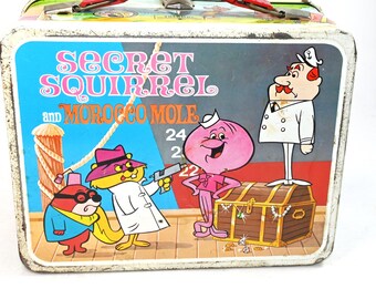 1966 Atom Ant & Secret Squirrel Metal Lunchbox | Thermos Brand