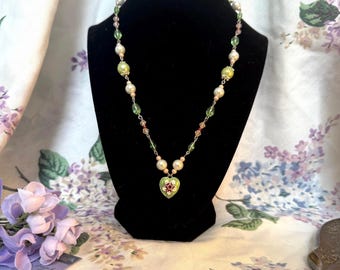 Collar de cuentas hecho a mano, joyería unisex de material vintage