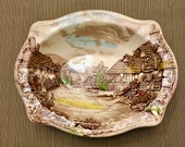 Olde English Countryside Johnson Bros Transferware Vegetable dish - serving platter - vintage ironware - made in England - dinner service