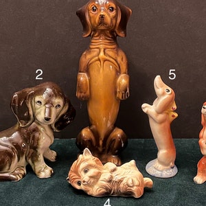 Collectable Dog Figurines - Dachshund Weiner Dog or Yorkshire Terrier Yorkie - Lefton etc - porcelain, ceramic. Sold individually