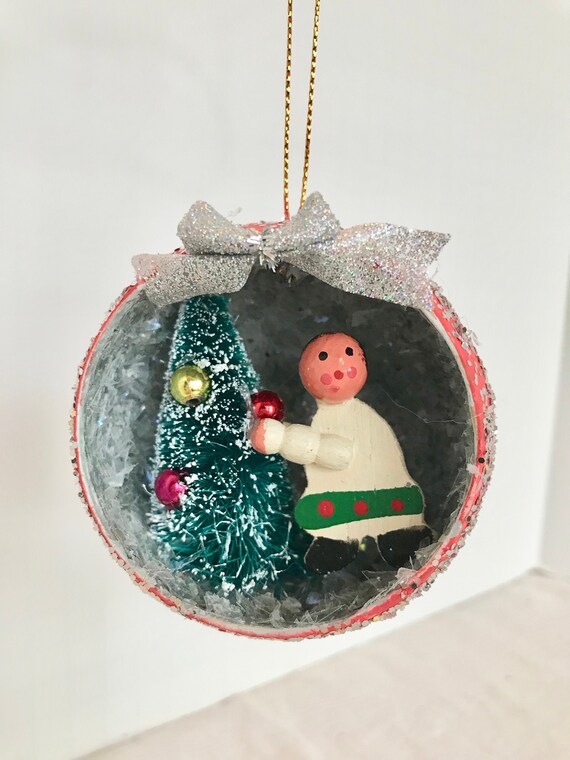 Mini Ball Little Elf Decorating A Christmas Tree Winter Etsy