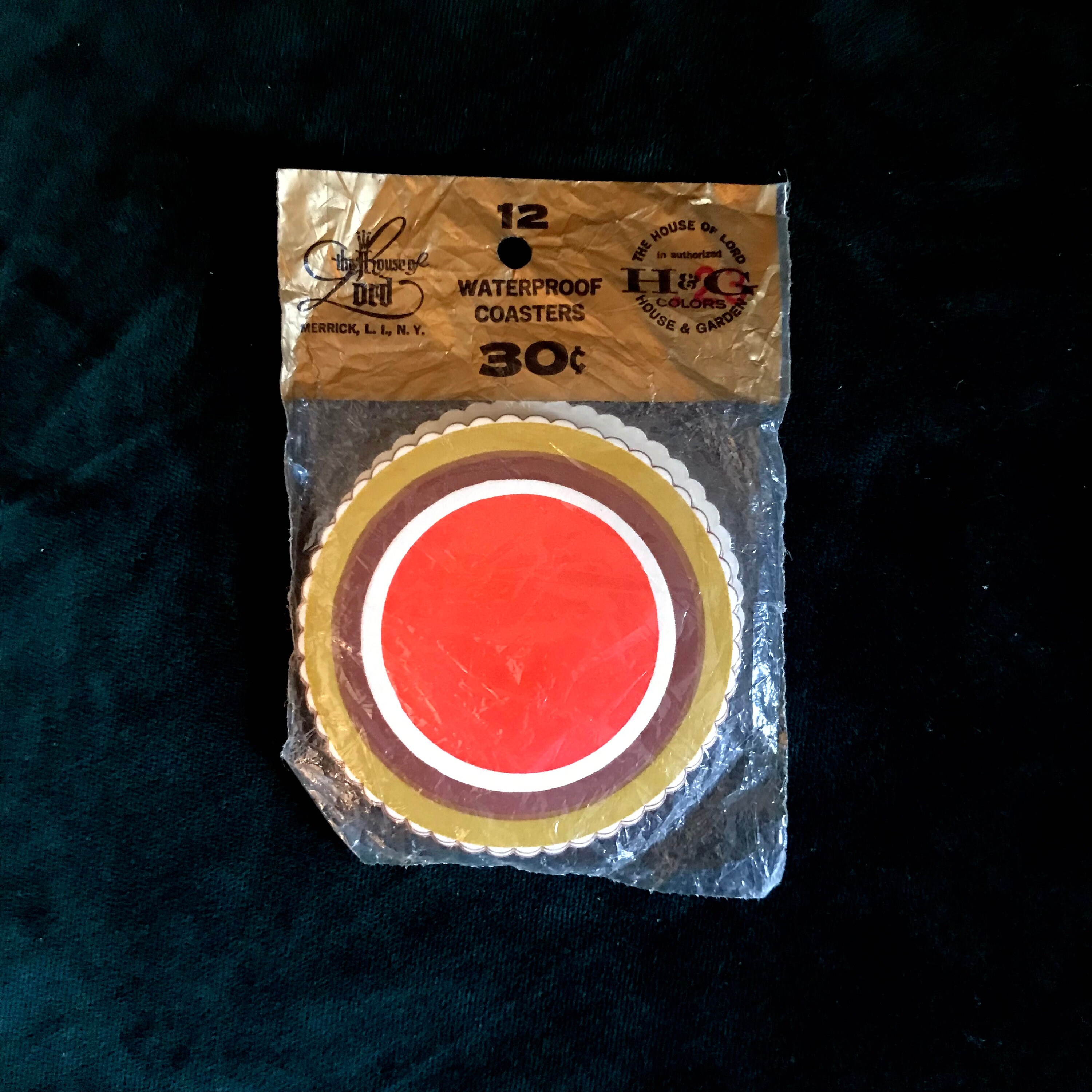 Packet 12 Vintage Waterproof Paper Bar Coasters Brown Orange Etsy