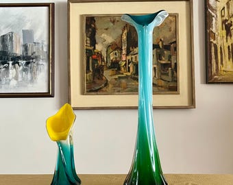 Jack in the Pulpit Calla Lily Art Glass Vase (15.5" or 7.75"): Sold Separately