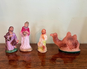 Spare Vintage Nativity Figurine: Joseph, Shepherd, Wiseman, or Camel Creche pieces