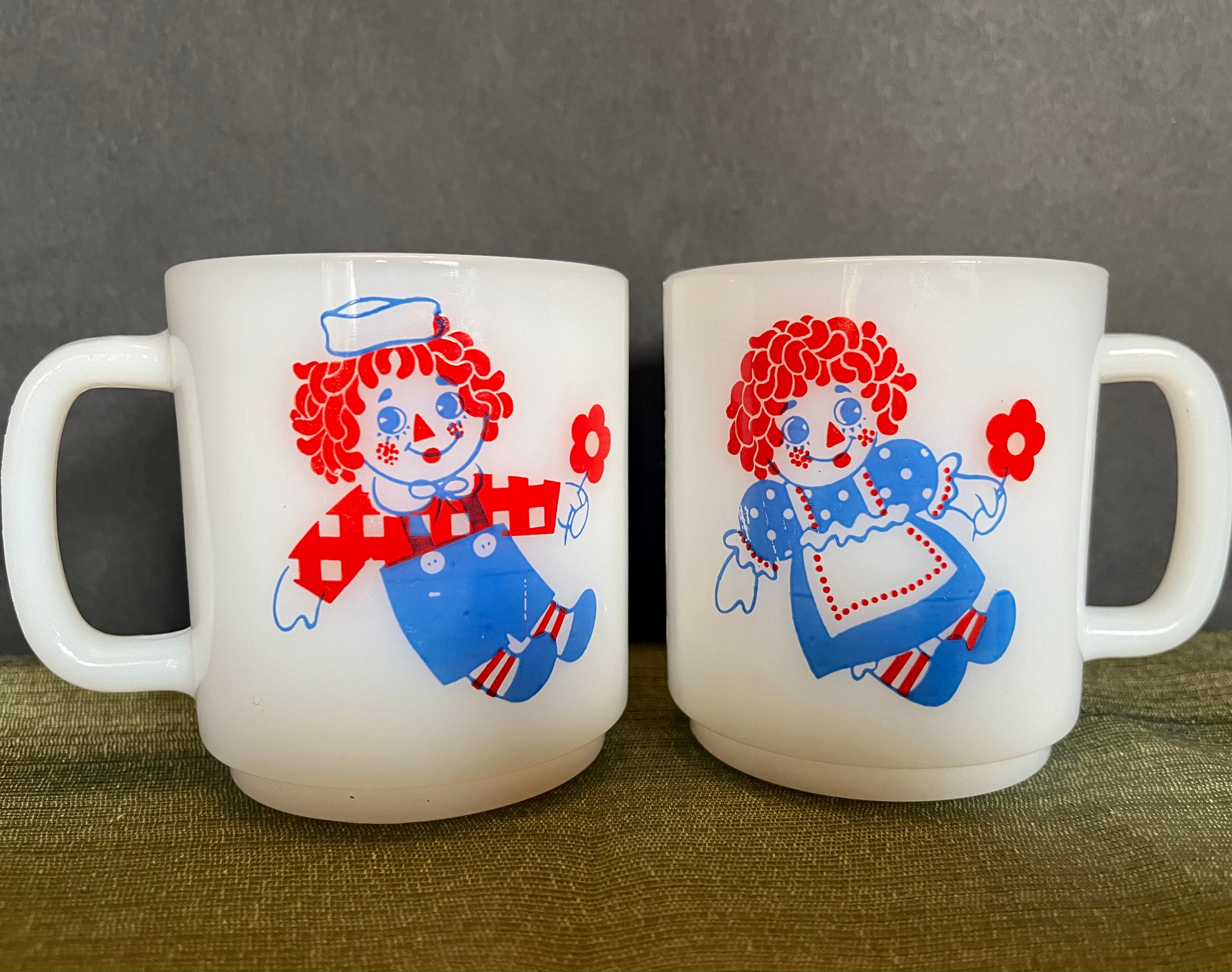完璧 1950 年代のヴィンテージ ミルクガラス マグカップ 2 個セット アンティーク雑貨