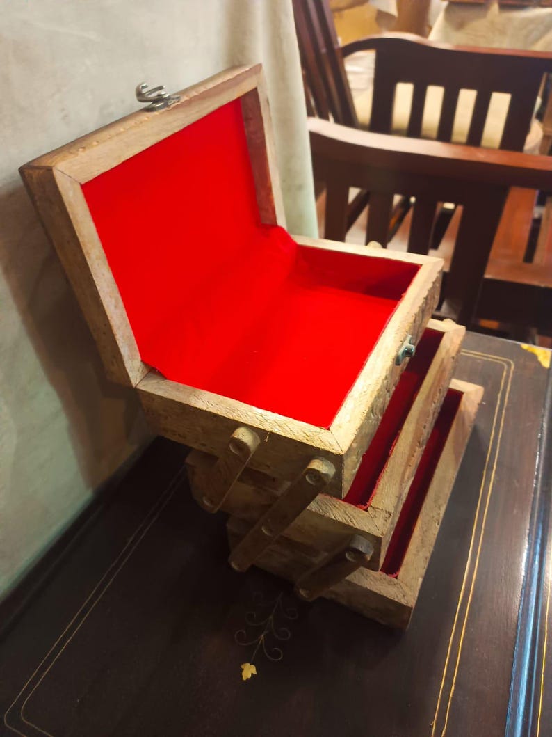 Multi-Tier Wooden Jewelry Box image 6