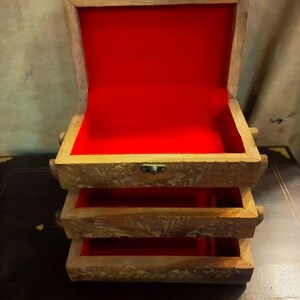 Multi-Tier Wooden Jewelry Box image 3