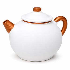 Handmade Ceramic Teapot, Hand-Painted White Earthenware Tea Pot, Rustic Kitchen Decor, Tea Lover Gift