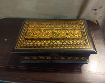 Black & Gold Inlay Jewelry Box