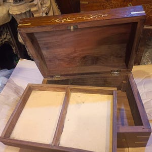 Personalized Wooden Jewelry Box with Brass Inlay, Engraved Keepsake Gift image 3
