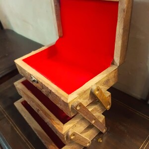 Multi-Tier Wooden Jewelry Box