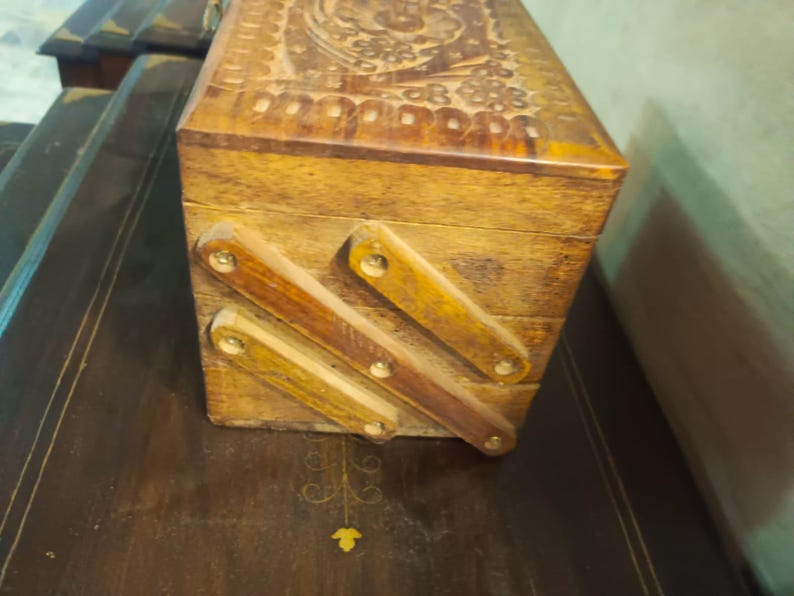 Multi-Tier Wooden Jewelry Box image 9