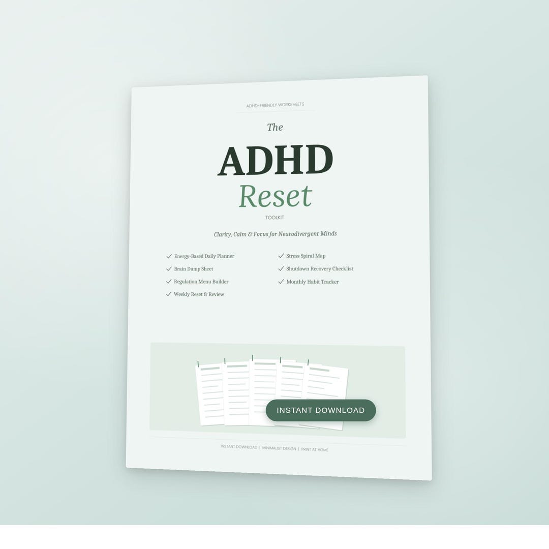 ADHD Reset Toolkit | Executive Function Planner (instant Download) - Etsy