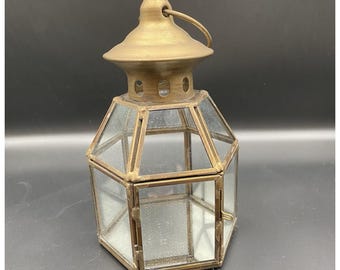 Brass and Glass Tea Light Lantern