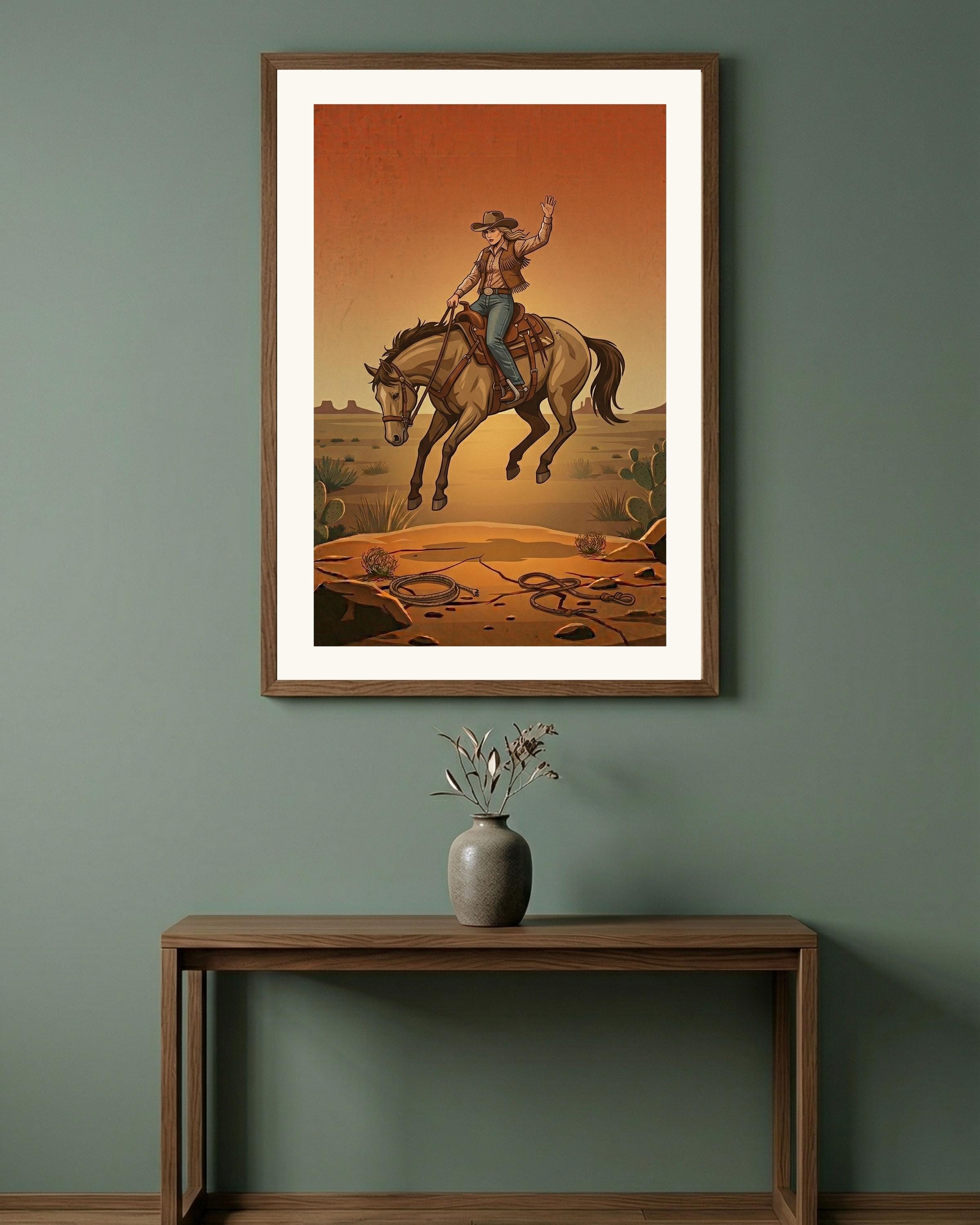 Vintage Rodeo Poster Printable, Retro Western Wall Art, Cowboy Decor ...