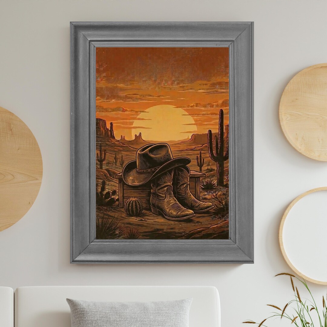 Cowboy Boots Wall Art Printable, Vintage Western Decor Poster(digital ...