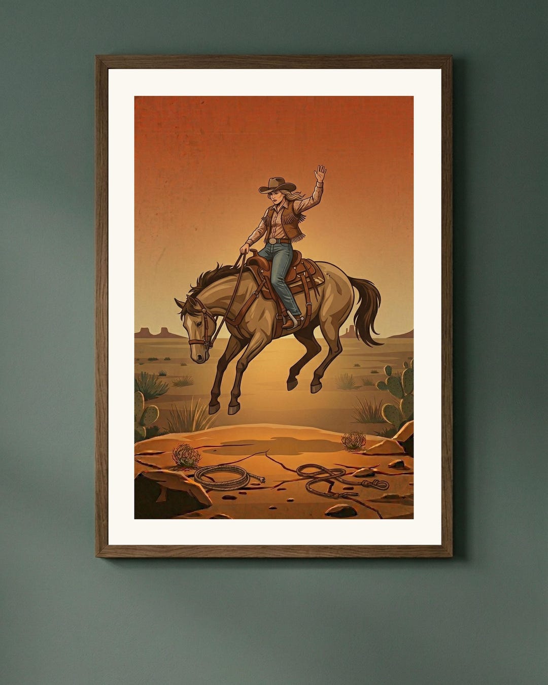 Vintage Rodeo Poster Printable, Retro Western Wall Art, Cowboy Decor ...