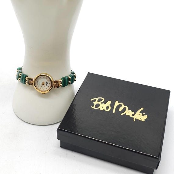 Bob Mackie Womens Quartz Watch With Green Malachite Gold  display picture 1