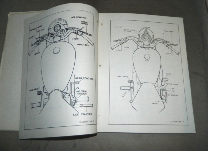 Original 1950's INDIAN Woodsman Motorcycle Service Repair Overhaul Manual Book image 3