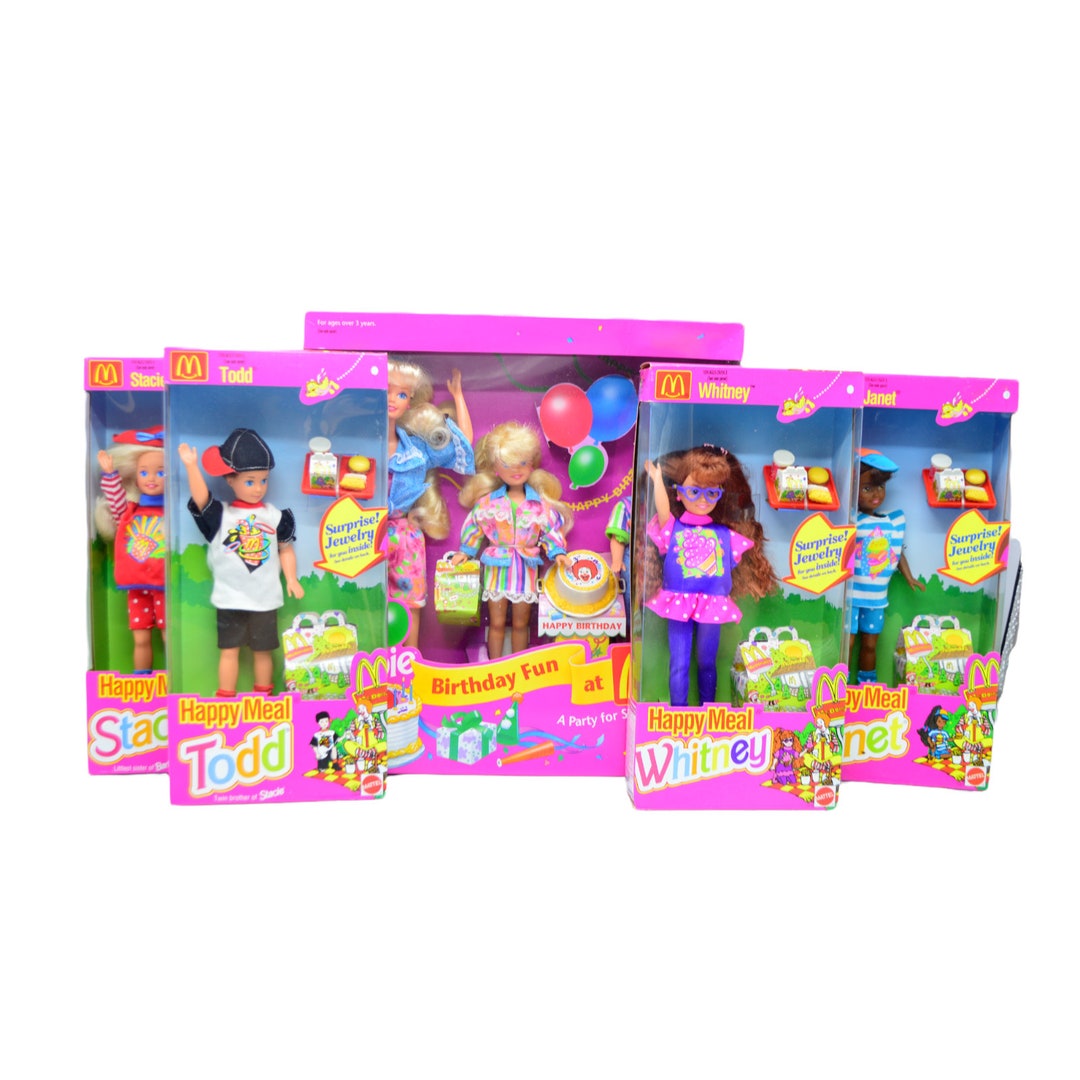 Mcdonalds Birthday Fun and Happy Meal Barbie Friends Set New