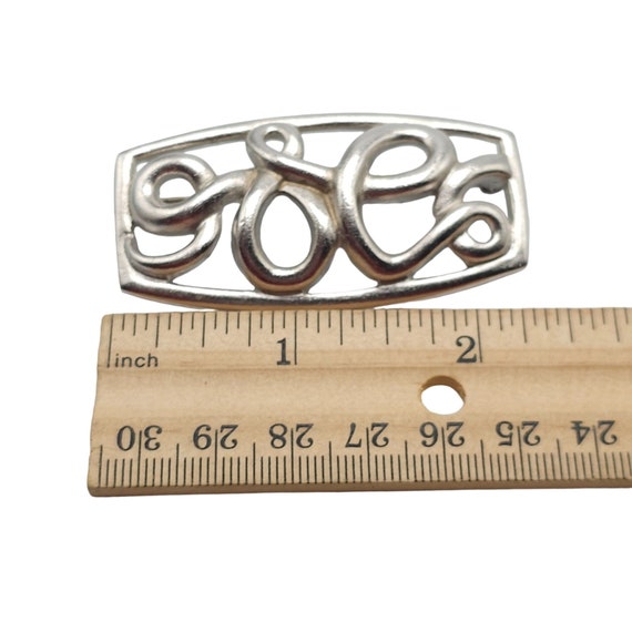 Monet Abstract Rectangle Openwork Brooch Pin Matt… - image 4