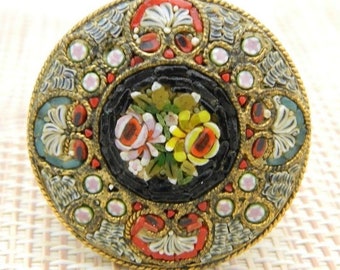 FAP FABBRICA ANGELO Pessar Italienische Mikromosaik Pin Brosche Anhänger