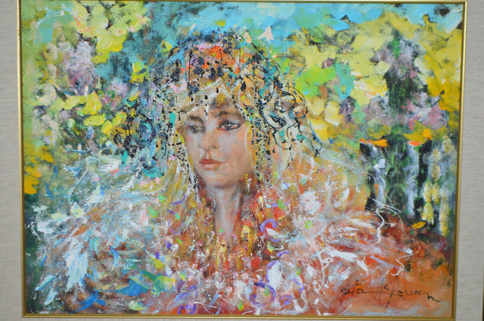 絵画 Oil painting of beautiful flowers. Beautiful Floral Oil Painting Signed Edwards Framed 11x9