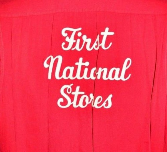 VTG 1960's First National Stores Red Bowling Leag… - image 1