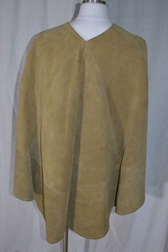 1960s Cape Leather House Poncho Mexican Lady Unis… - image 6