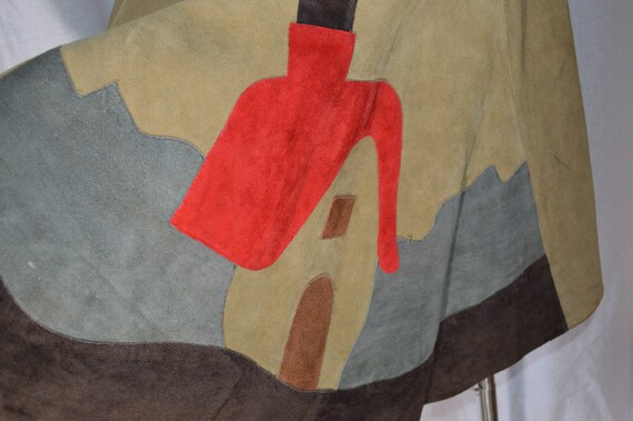 1960s Cape Leather House Poncho Mexican Lady Unis… - image 2