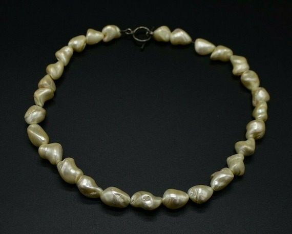 Sterling Silver .925 Stimulated Baroque Pearl Cho… - image 1