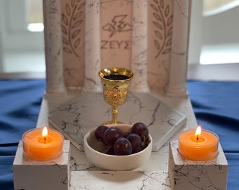 Handcrafted Hellenic Altar-Shrine Hybrid – Customizable Oikos Worship Piece