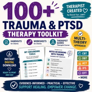 Kit de Ferramentas para Terapia de Trauma e TEPT: Materiais de Apoio, Exercícios e Páginas Teóricas, Guia do Terapeuta, TCC, DBT, ACT, IFS, EFT, Cuidados Informados sobre Trauma - Download Digital.