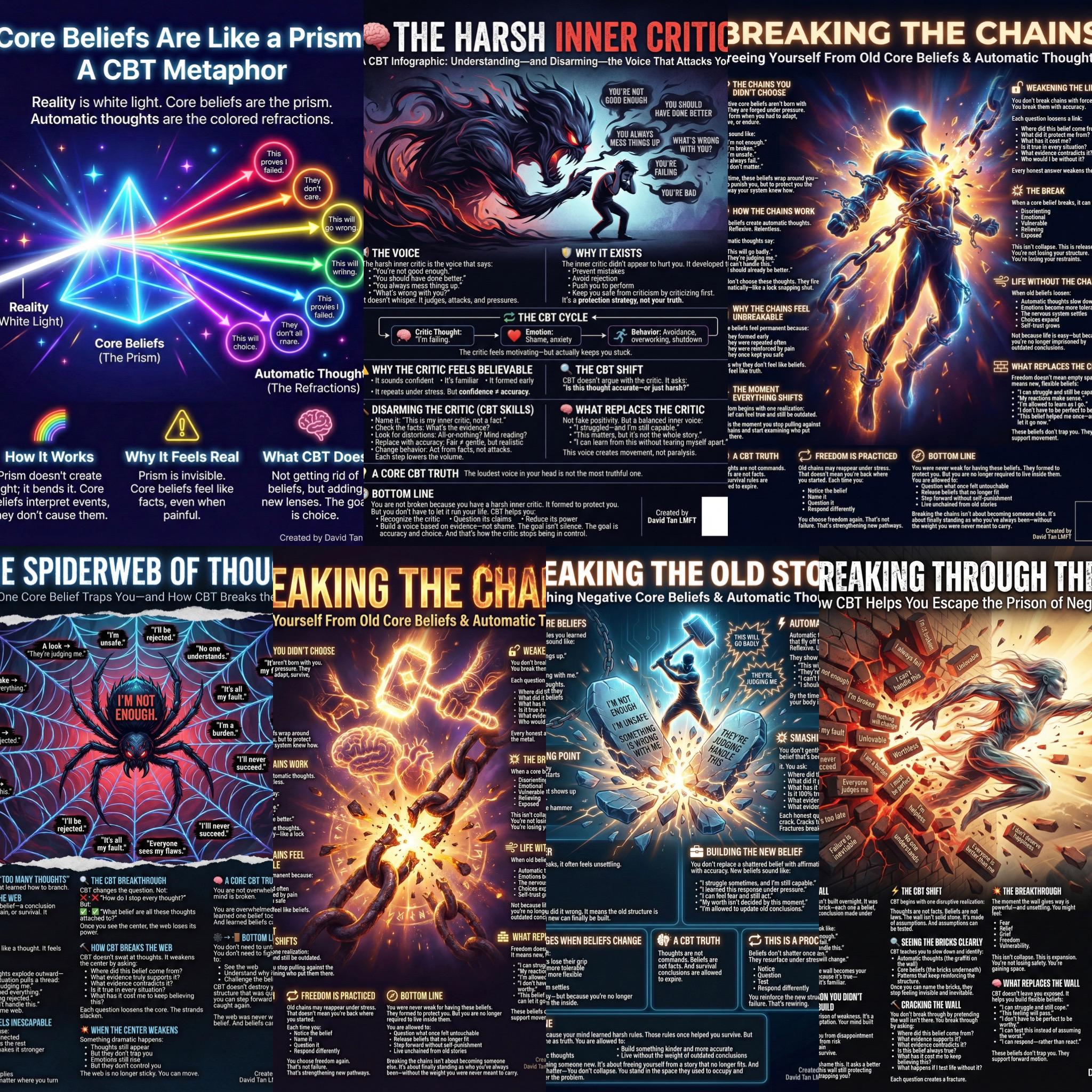 CBT Cognitive Behavioral Therapy Client Handout Worksheet Infographic ...