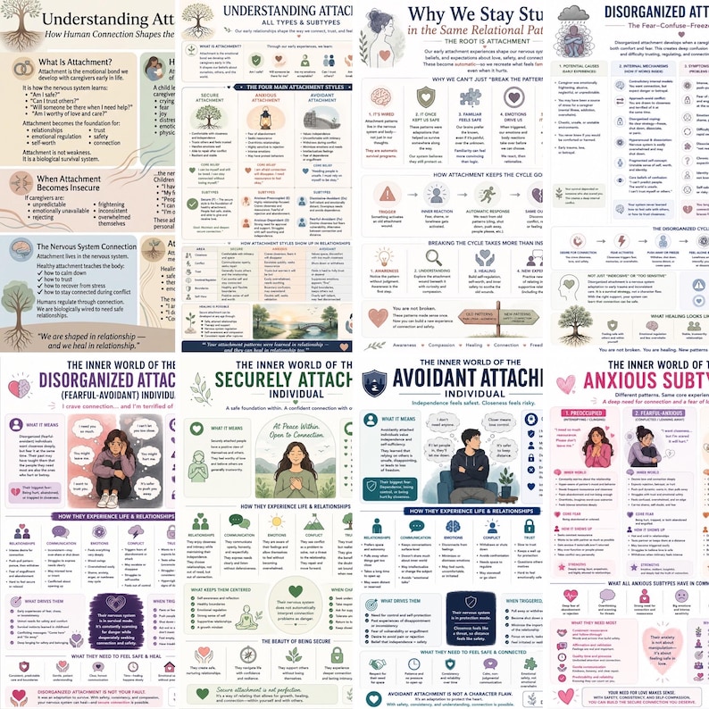 Attachment Theory Therapy Handouts & Worksheets Bundle (trauma-informed ...