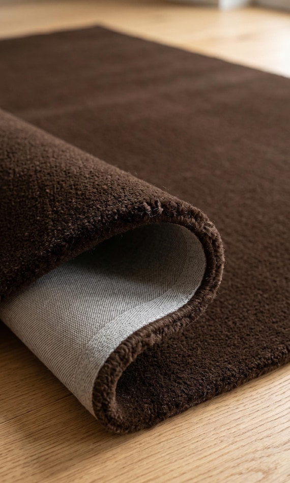 Brown Area Rug Tufted Wool Rug Solid Color Rug Custom Rugs Minimalist Decor Boho Decor Bedroom Rug Neutral Room Decor Earthy Aesthetics