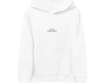 R.I.P. Twenties Kids Hoodie | Embroidered Minimalist Teen Sweatshirt