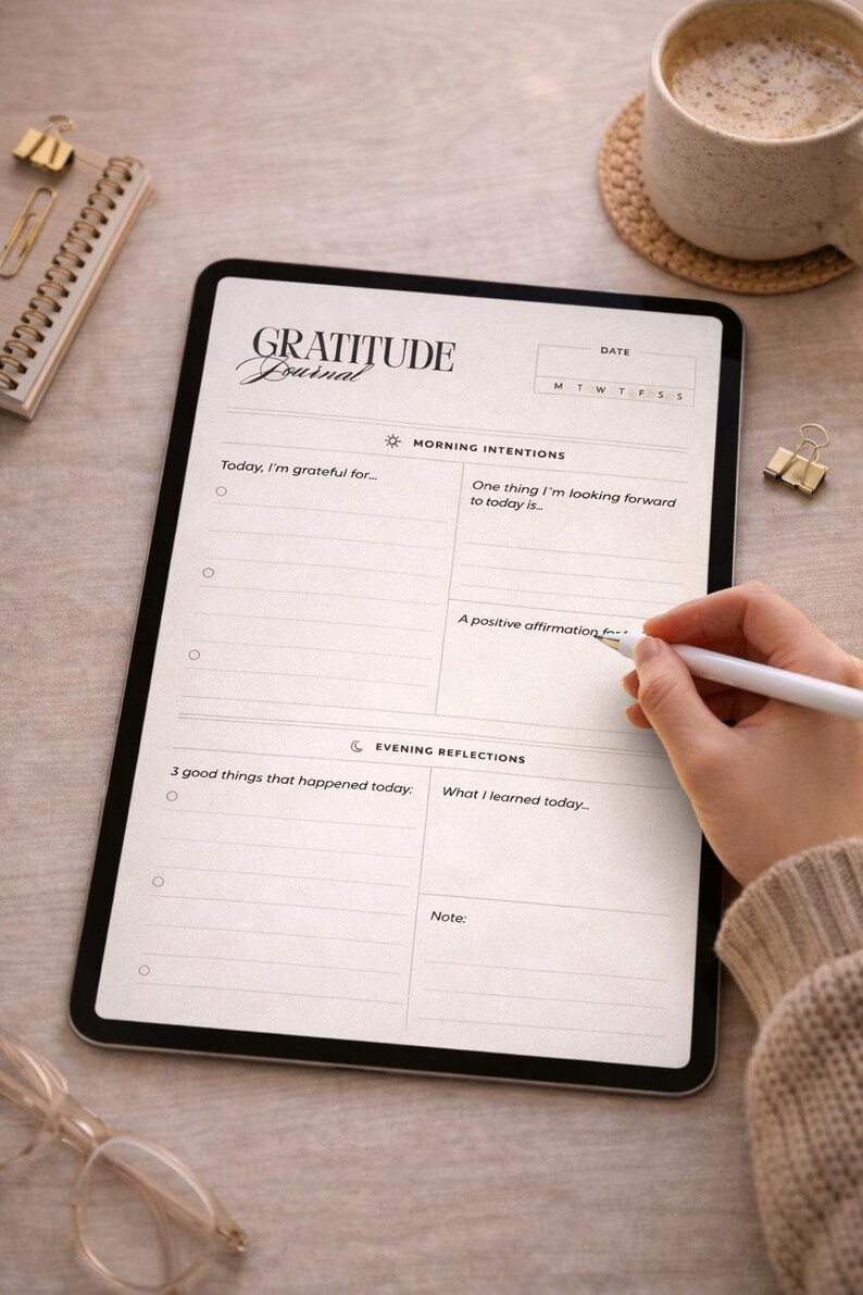 Gratitude Journal Printable PDF, Daily Reflection and Affirmation ...