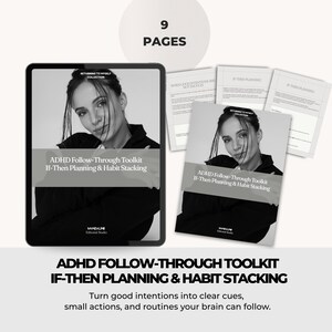 ADHD Habit Stacking Worksheets, If-Then Planning Toolkit, ADHD Planning Tools for Adults, Executive Dysfunction PDF, GoodNotes Printable