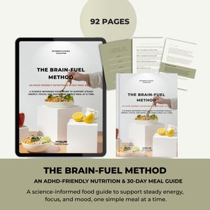 ADHD Nutrition Guide Digital, ADHD Meal Plan PDF, Executive Dysfunction Planner, GoodNotes Journal, Neurodivergent Food Worksheets
