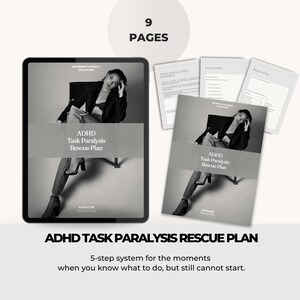 ADHD Task Paralysis Rescue Plan, ADHD Worksheets Tools for Adults, Executive Dysfunction, Printable PDF, GoodNotes Mental Health Planner