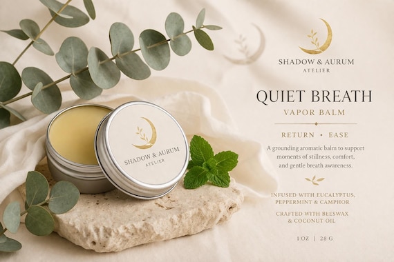 Quiet Breath Vapor Balm | Eucalyptus Peppermint Chest Salve, Beeswax Comfort Ritual