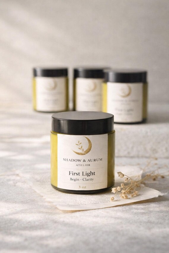 Natural Eucalyptus, Soy Wax, Wood Wick| Intention; Clarity, Focus| First Light Ritual Candle