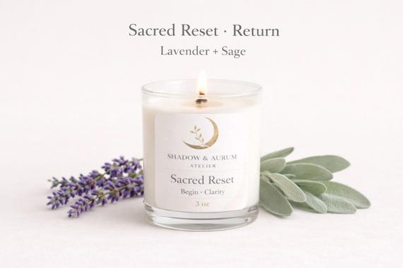 Sacred Reset Candle | Lavender Sage Soy Wood Wick Home Fragrance
