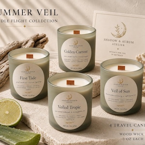 Summer Candle Gift Set | Travel Sampler | Coastal Soy Candles | Tropical Collection | Luxury Travel  Handmade