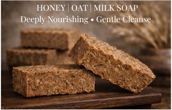 Honey, Oat, Milk  Bar • Nourishing for Dry Sensitive Skin • Gentle Exfoliating • Golden Hearth Ritual