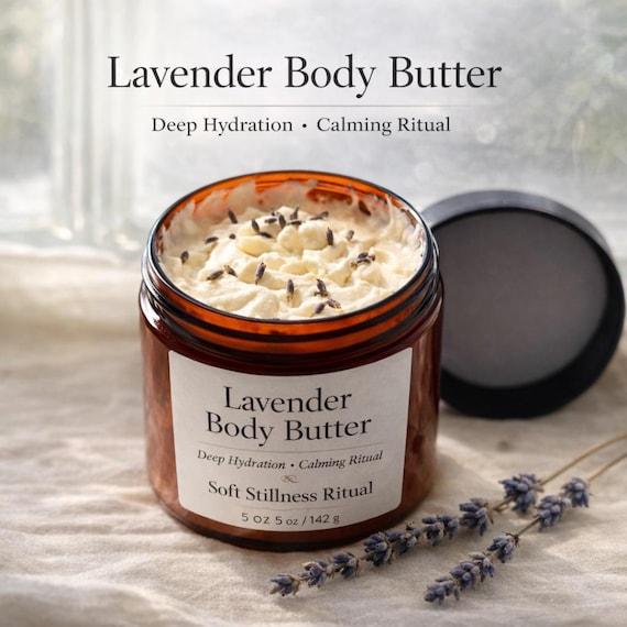 Lavender Body Butter for Dry Skin | Whipped Shea Moisturizer, Calming Ritual