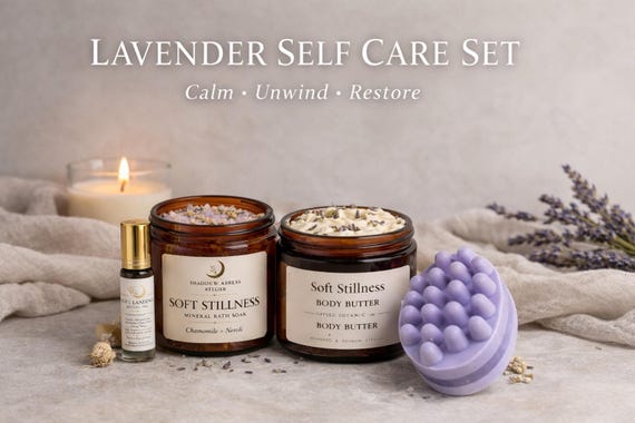 Lavender Self Care Ritual Set | Calming Aromatherapy Bundle, Relaxation Spa Gift
